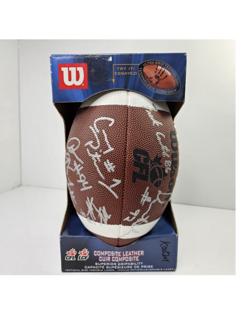 Wilson CFL LCF Autographed Team Signed Football Composite Leather BC Lions